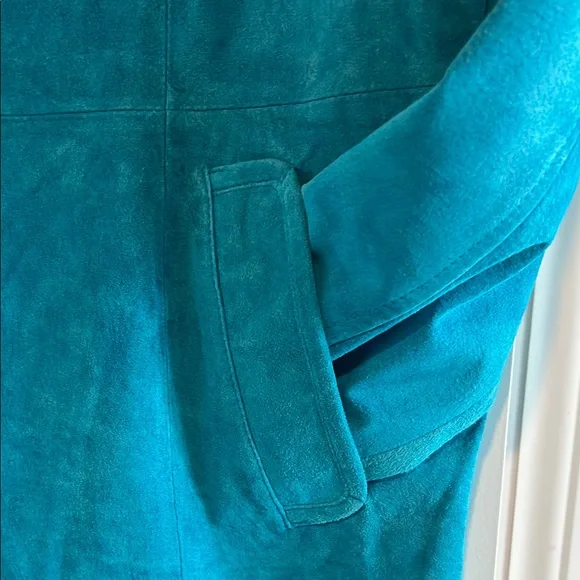 Chic Teal Trench Coat - Picture 6 of 7